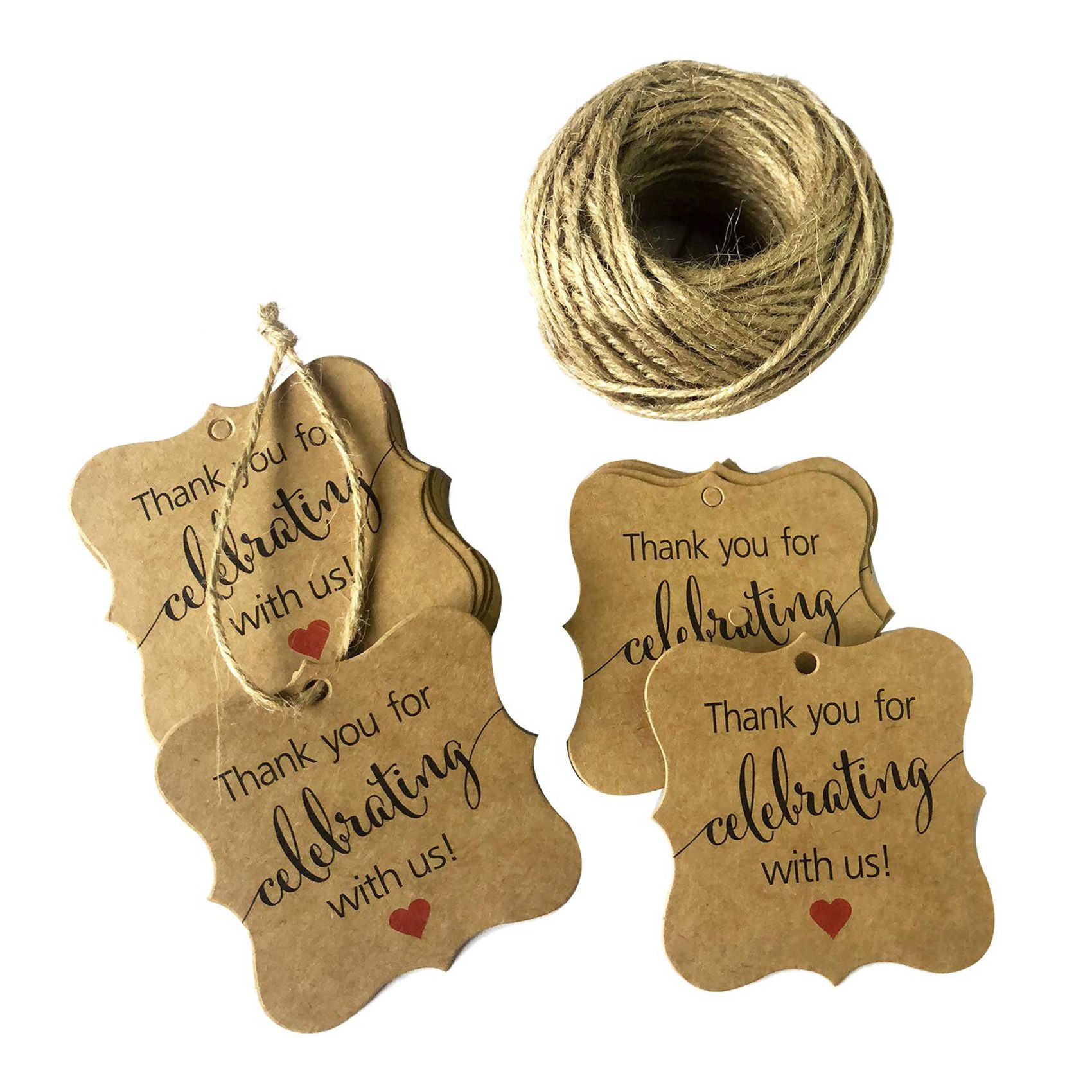 Twine Jute Natural - ABVJ-500 unidades de etiquetas de papel