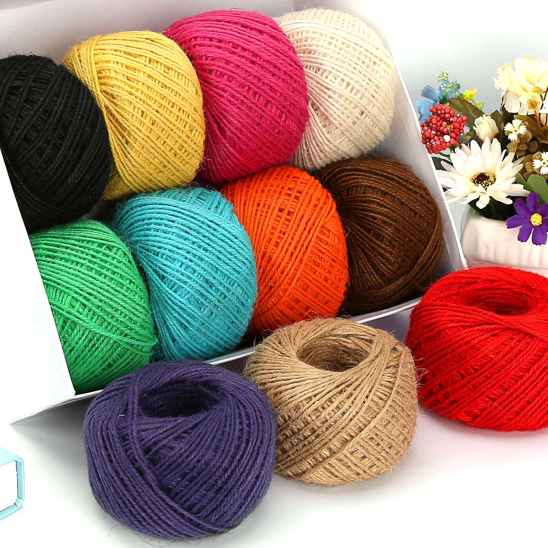 Twine Jute Natural - Fio de juta natural colorido de
